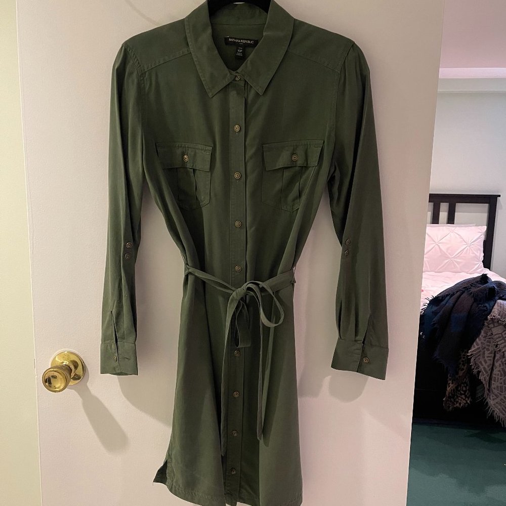 Banana Republic Army Green Dress